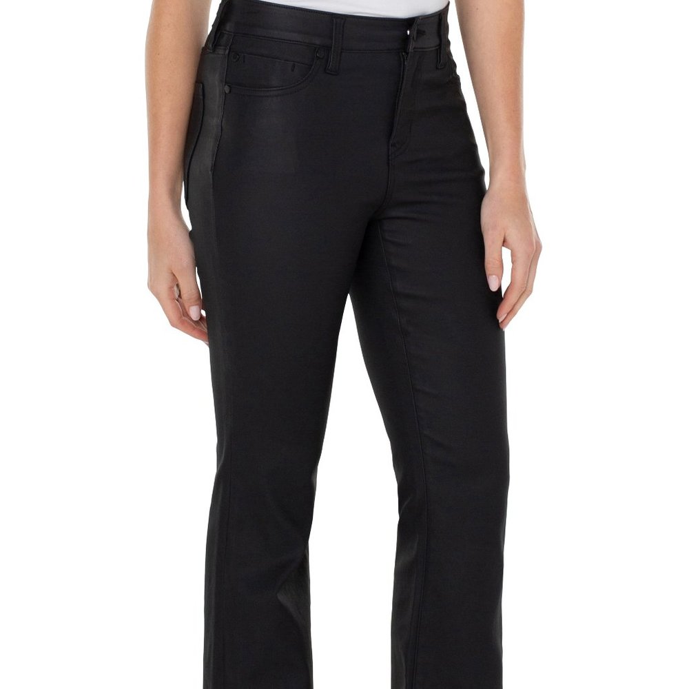 NWT Liverpool Hannah Coated Crop Flare Jeans In Black - Picture 3 of 7